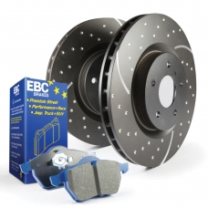 Kit freinage EBC : Plaquettes Bluestuff + Disques GD