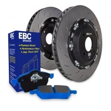 Kit freinage EBC : Plaquettes Bluestuff + Disques Racing 2 parties flottants SG