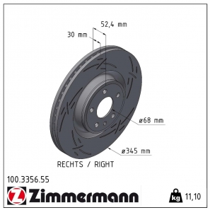 Disque de frein sport rainuré Black:Z Zimmermann - 100.3356.55