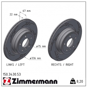 Disque de frein sport rainuré Black:Z Zimmermann - 150.3430.53