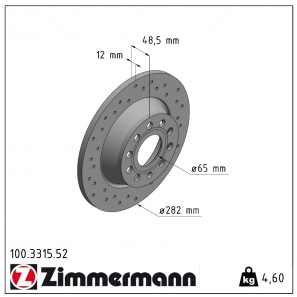 Disque de frein sport percé Sport:Z Zimmermann - 100.3315.52