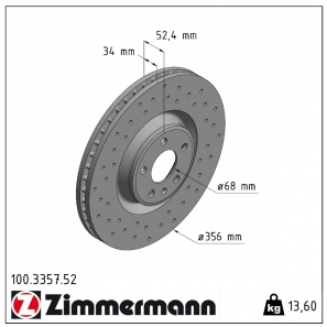 Disque de frein sport percé Sport:Z Zimmermann - 100.3357.52