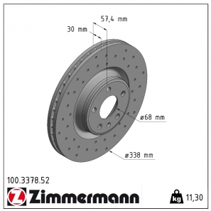 Disque de frein sport percé Sport:Z Zimmermann - 100.3378.52