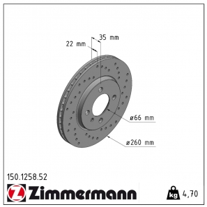 Disque de frein sport percé Sport:Z Zimmermann - 150.1258.52