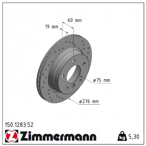 Disque de frein sport percé Sport:Z Zimmermann - 150.1283.52