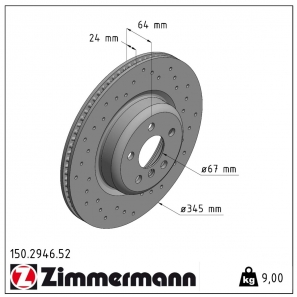Disque de frein sport percé Sport:Z Zimmermann - 150.2946.52