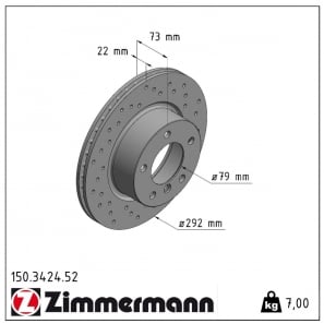 Disque de frein sport percé Sport:Z Zimmermann - 150.3424.52