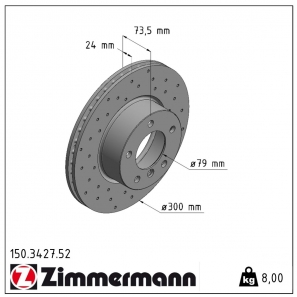 Disque de frein sport percé Sport:Z Zimmermann - 150.3427.52