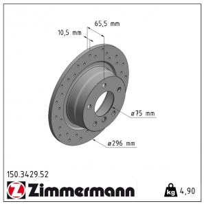 Disque de frein sport percé Sport:Z Zimmermann - 150.3429.52