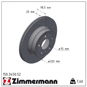 Disque de frein sport percé Sport:Z Zimmermann - 150.3450.52