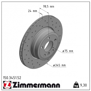 Disque de frein sport percé Sport:Z Zimmermann - 150.3451.52