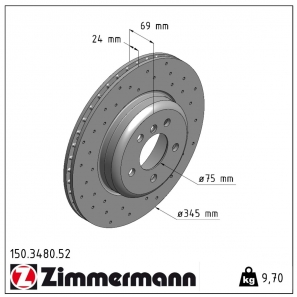 Disque de frein sport percé Sport:Z Zimmermann - 150.3480.52