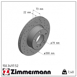 Disque de frein sport percé Sport:Z Zimmermann - 150.3497.52