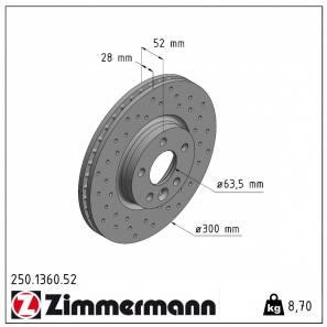 Disque de frein sport percé Sport:Z Zimmermann - 250.1360.52