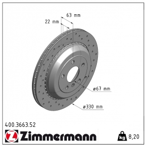 Disque de frein sport percé Sport:Z Zimmermann - 400.3663.52