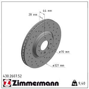 Disque de frein sport percé Sport:Z Zimmermann - 430.2607.52