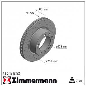 Disque de frein sport percé Sport:Z Zimmermann - 460.1519.52