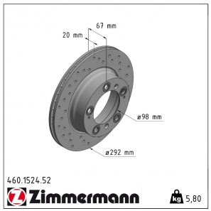 Disque de frein sport percé Sport:Z Zimmermann - 460.1524.52