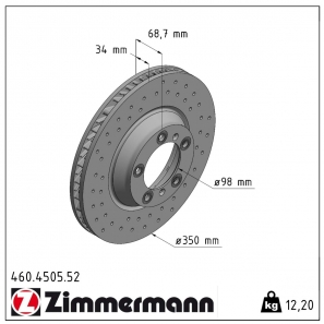 Disque de frein sport percé Sport:Z Zimmermann - 460.4505.52