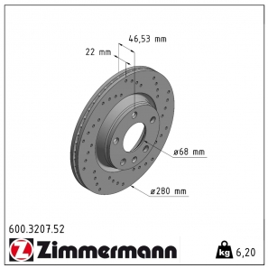 Disque de frein sport percé Sport:Z Zimmermann - 600.3207.52