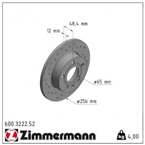Disque de frein sport percé Sport:Z Zimmermann - 600.3222.52
