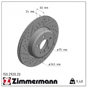 Disque de frein percé Zimmermann - 150.2920.20