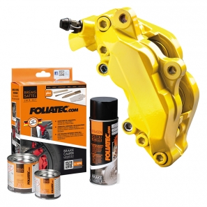 Peinture pour étriers de frein - Jaune Foliatec - kit de pose inclus