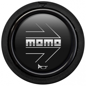Bouton de klaxon MOMO Matt Black Chromed logo flat lip