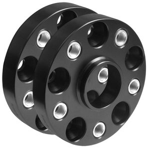 Cales SCC double boulonnage renforcé 20mm (paire) - Anodisé Noir - 4x100 (60,1)