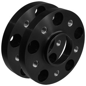 Cales SCC double boulonnage 20mm (paire) - Anodisé Noir - 5x114,3 (66,1)