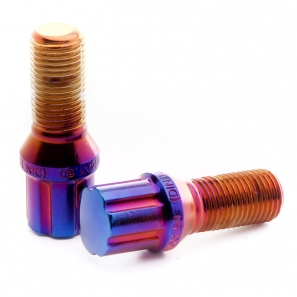 Boulons de roue conique RACING JB1 M12x1,5 L.27mm - Neo-Chrome - lot de 20 + 1 adaptateur - Japan Racing