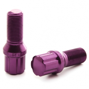 Boulons de roue conique RACING JB1 M14x1,25 L.27mm - Violet - lot de 20 + 1 adaptateur - Japan Racing