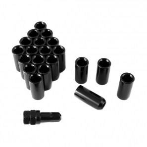 Écrous de roue conique ouvert RACING LN1 M12x1,5 H.45mm - Noir - lot de 20 + 1 adaptateur - Japan Racing