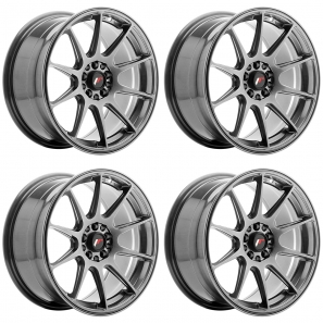 Pack de 4 jantes JR-11 Hyper Black - Destockage - JR1120105X4074HB + JR1120855X3574HB