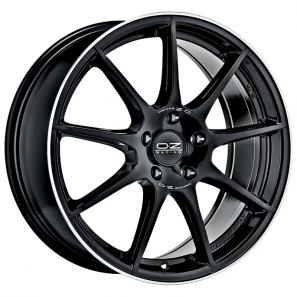 Jante OZ Veloce GT noir brillant bord poli lettre argent 17 pouces 7.5x17" / ET35 / 5x112