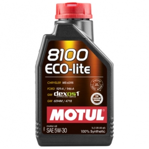 Huile Motul 8100 Eco-lite 5W30 GM dexos1 GEN2/GM 4718M/GM 6094M - 1L